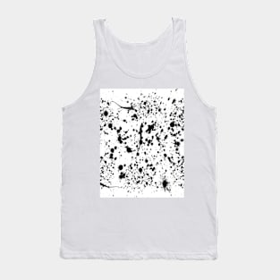 Black and White Pattern Paint Splats and Twigs Tank Top